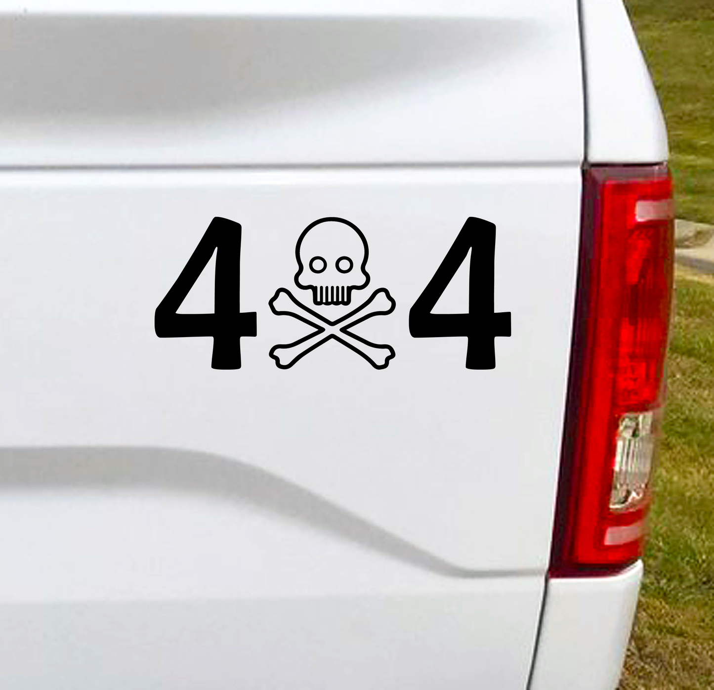 A great 4x4 vinyl decal to add to your back window. Skull and crossbones with a familiar looking grill worked into the design. ;) 7"W x 3"H Car Decal, Car Sticker, Car Vinyl, Bumper Sticker, Vinyl Stickers, Vinyl Sticker.