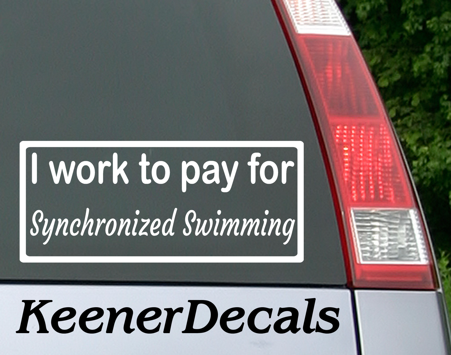 I work to pay for Synchronized Swimming. Baseball? Football? You fill in the blank. This funny car vinyl decal bumper sticker will surely get a laugh out of your fellow drivers. 7"W x 3"H Funny Car Decal, Car Sticker, Car Vinyl, Bumper Sticker, Vinyl Stickers, Vinyl Sticker.