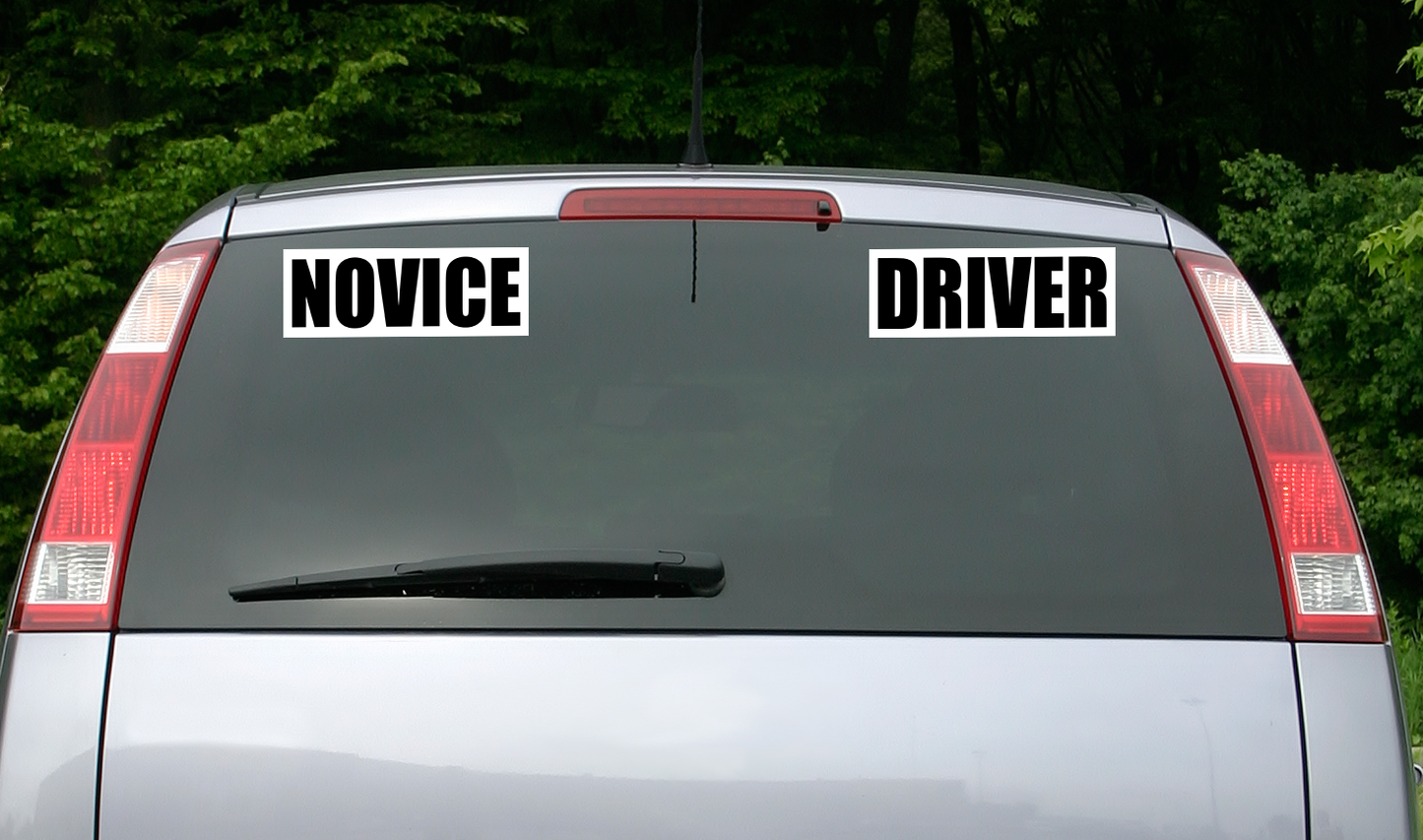 Novice Driver with White Background - Vinyl Car Decal Bumper Sticker