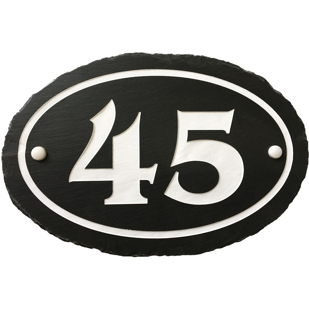 Design your own custom slate house sign! Slate color will not fade. High quality paint won't peel. Best House sign for any weather.