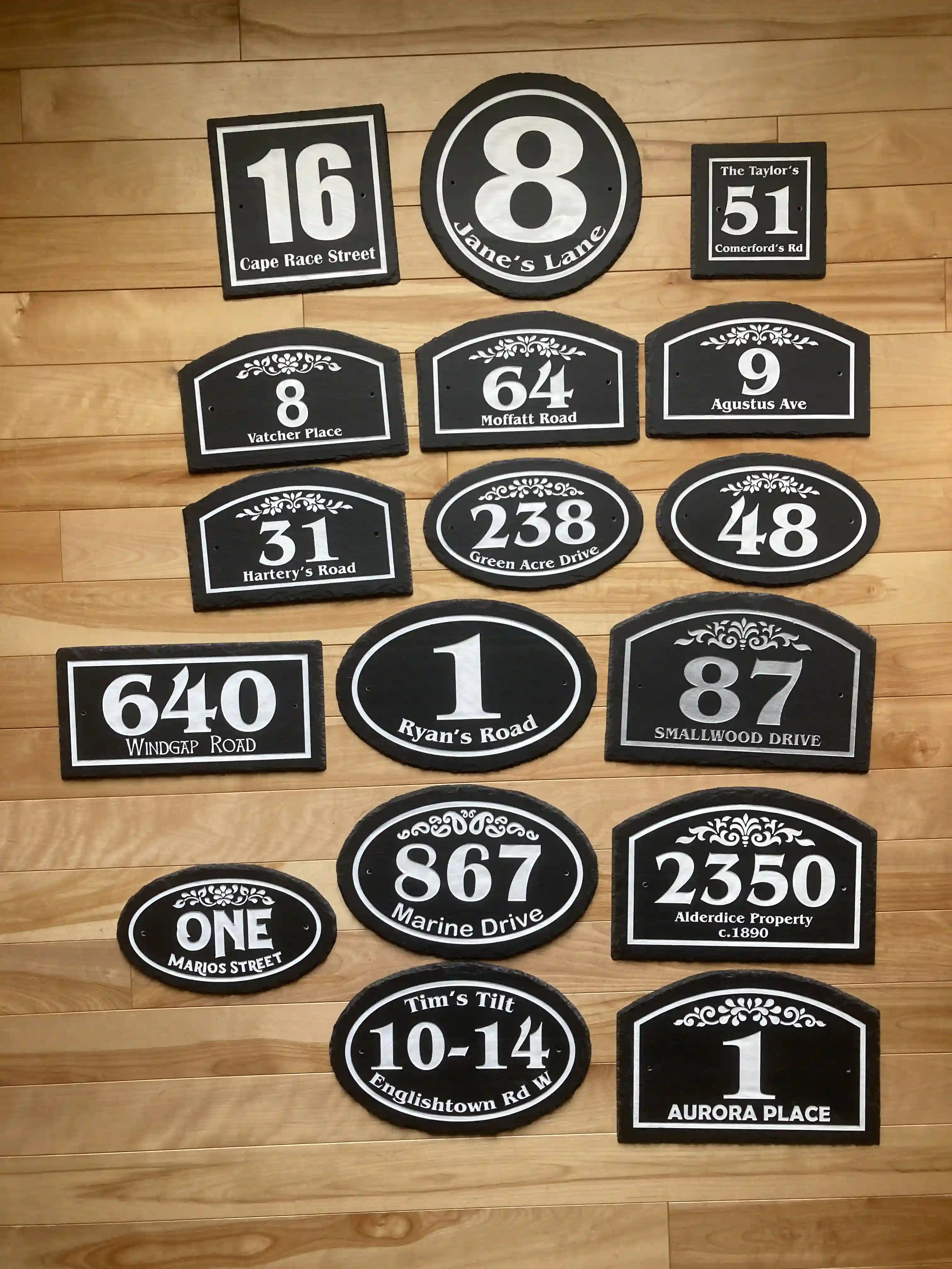 House Sign Slate Address Plaque - Rectangle