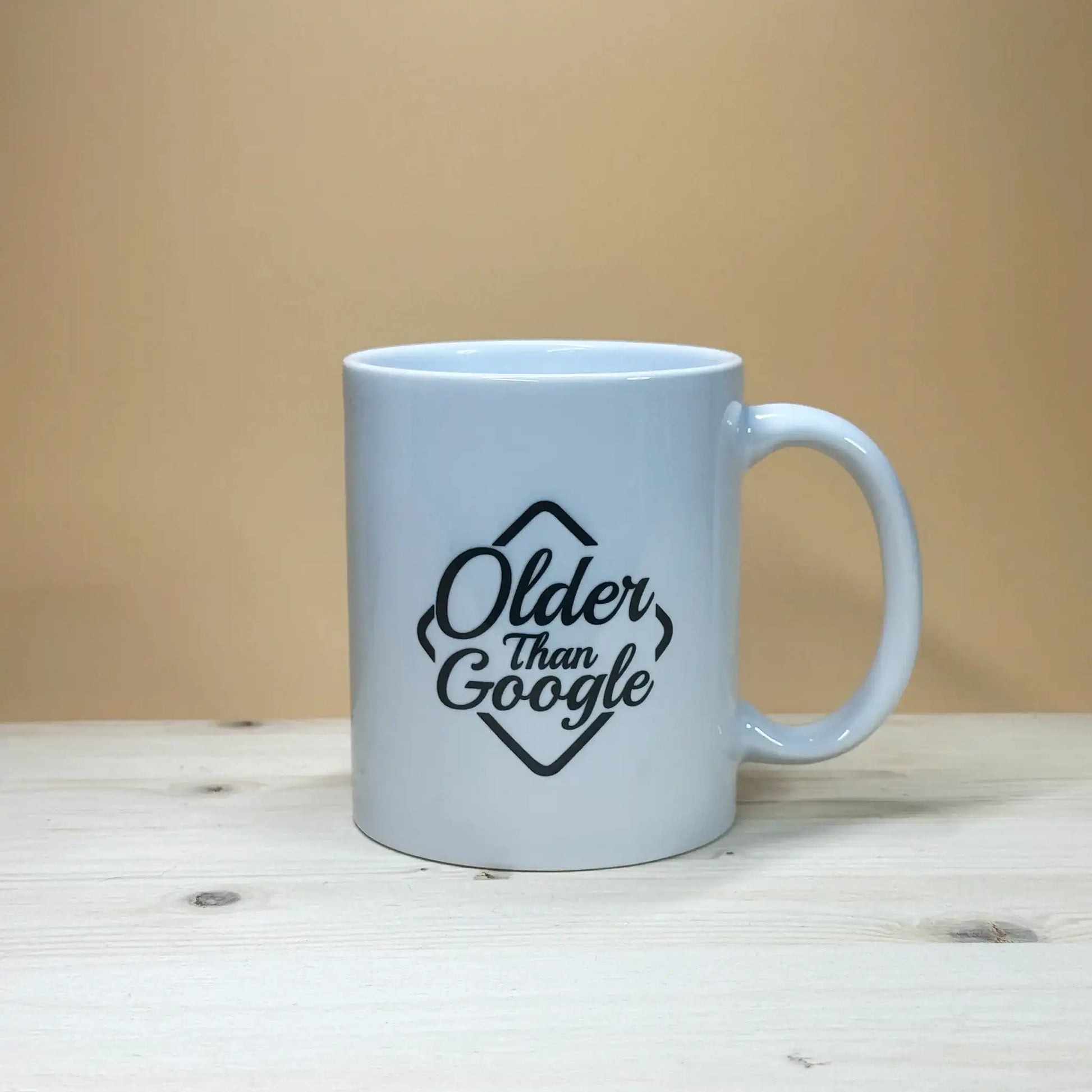 Funny tech humor 11oz mug for Gen X and Boomers born before Google was founded.