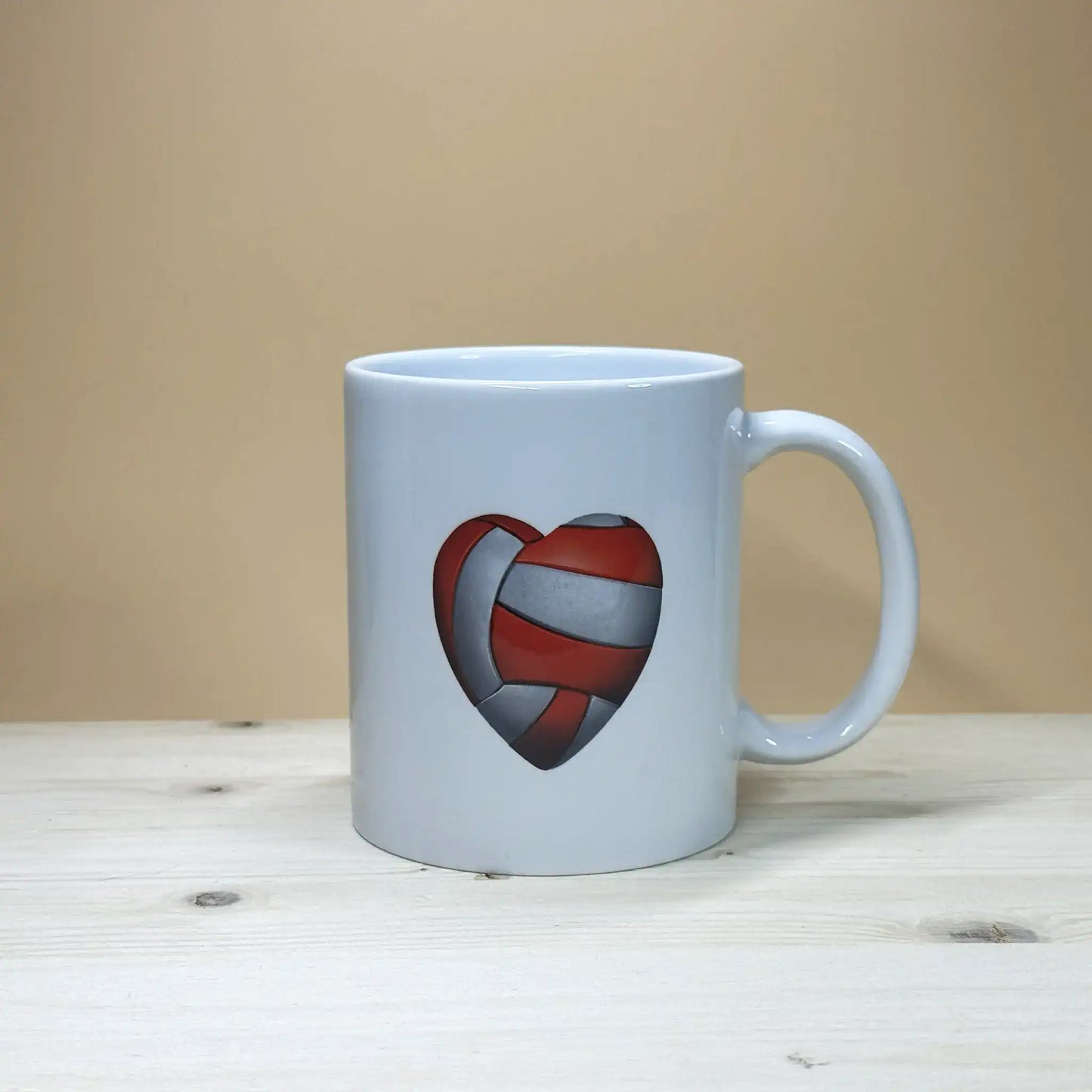 Student athlete volleyball heart gift mug 11oz size for team players and volleyball moms.