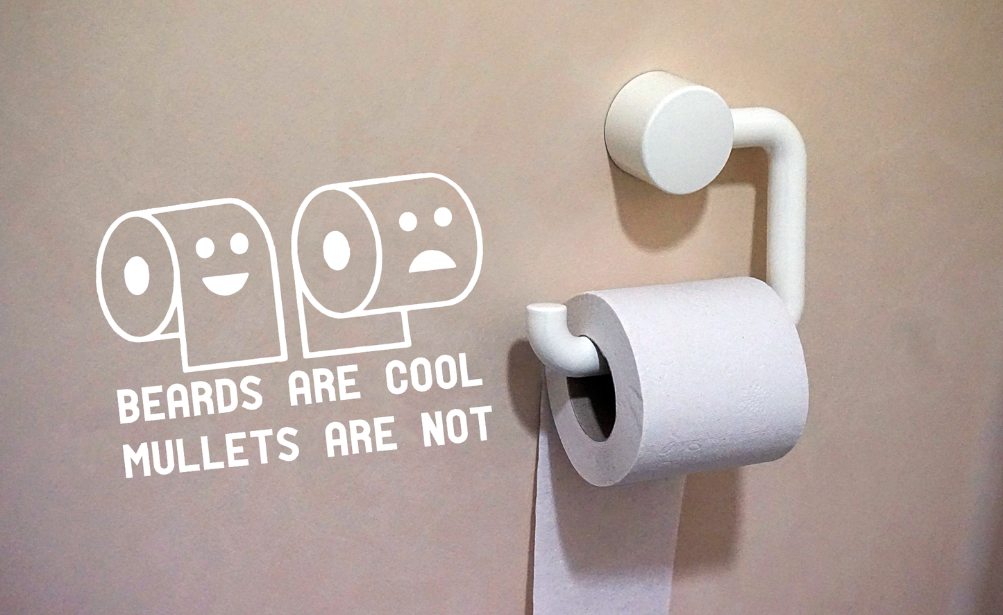 Beards Are Cool Mullets Are Bad - Funny Vinyl Car Decal Bumper Sticker