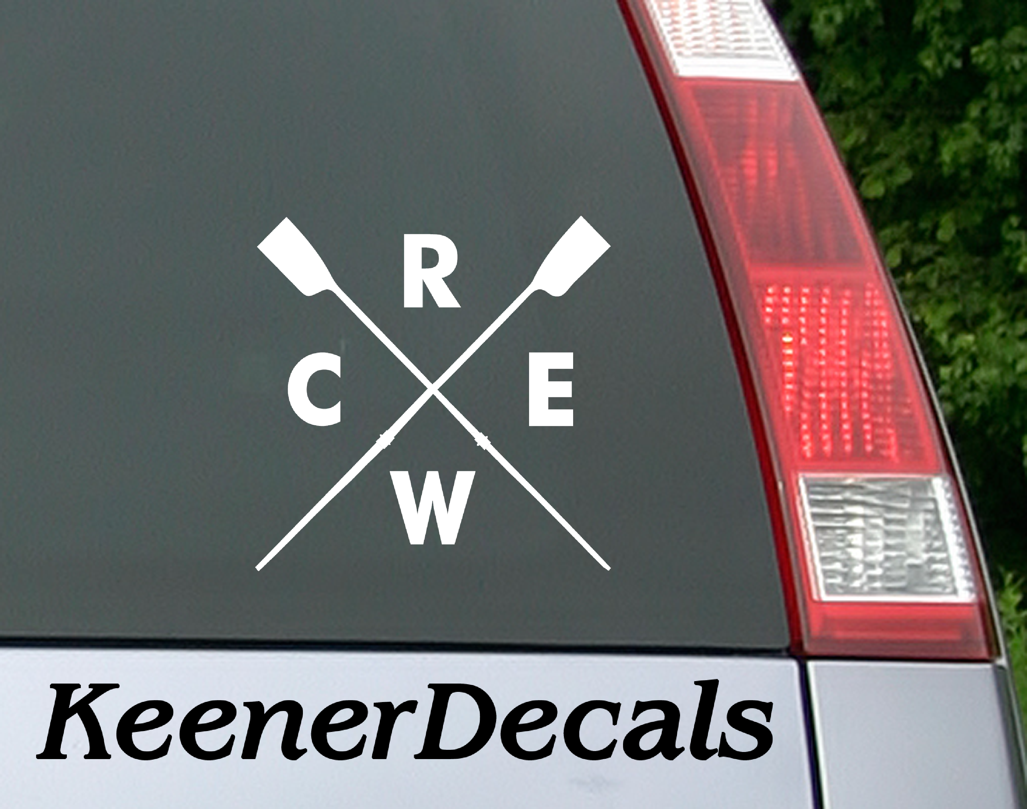 CREW Rowing Regatta vinyl car decal bumper sticker.  5"W x 5"H Funny Car Decal, Car Sticker, Car Vinyl, Bumper Sticker, Vinyl Stickers, Vinyl Sticker.  FREE SHIPPING FOR ALL VINYL DECALS within Canada and the US.