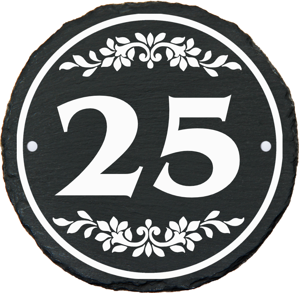 Design your own custom slate house sign! Slate color will not fade. High quality paint won't peel. Best House sign for any weather.