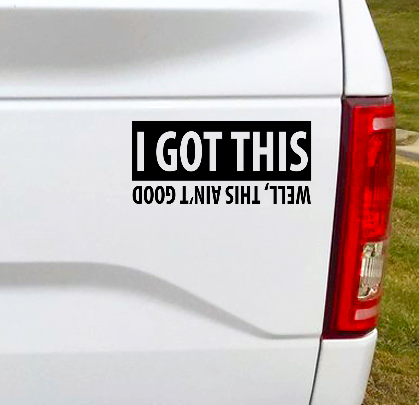 I Got This. Well, This Ain't Good funny vinyl car decal. 6.5"W x 3"H Funny Car Decal, Car Sticker, Car Vinyl, Bumper Sticker, Vinyl Stickers, Vinyl Sticker.