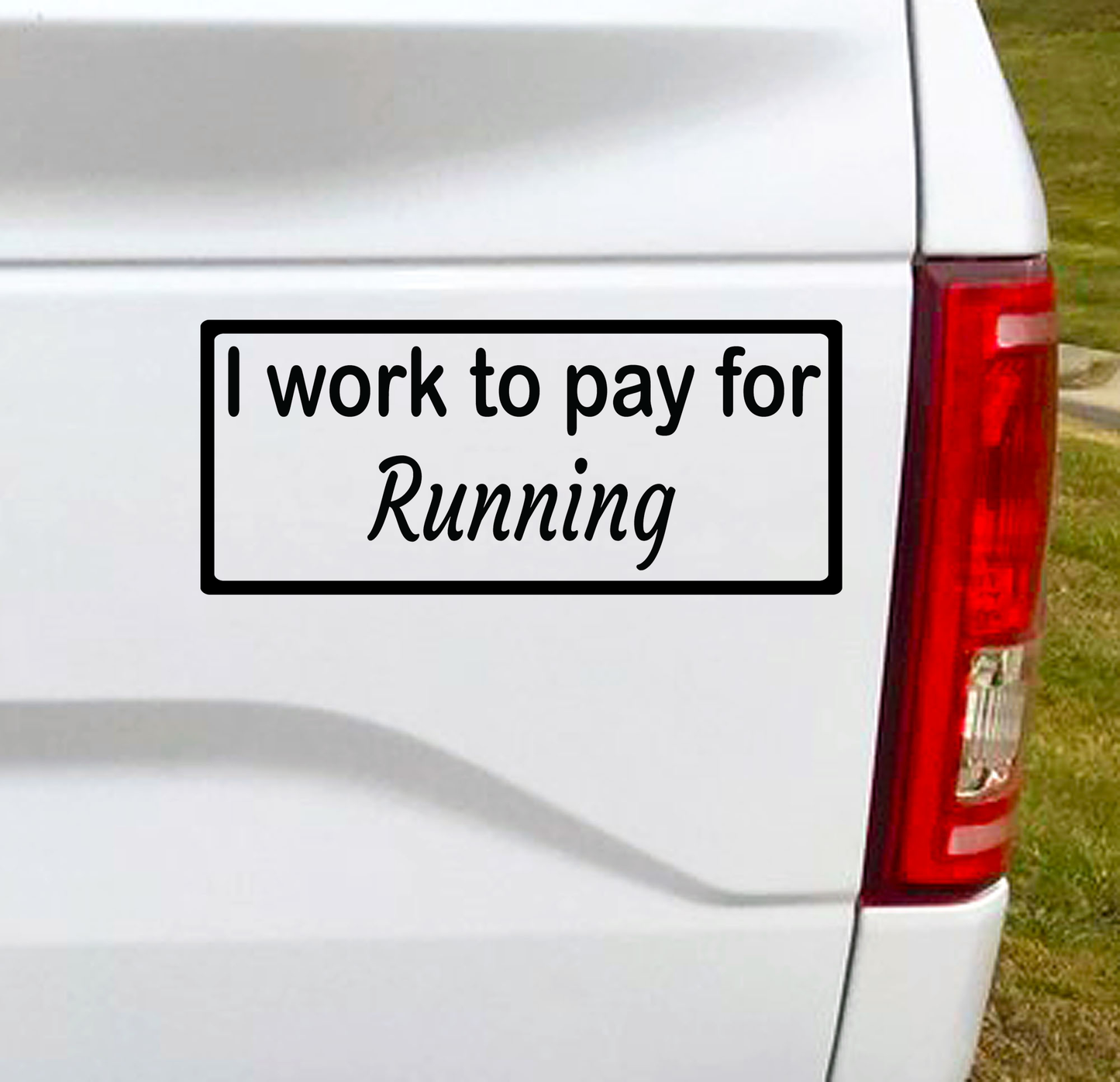 I work to pay for Running. Baseball? Football? You fill in the blank. This funny car vinyl decal bumper sticker will surely get a laugh out of your fellow drivers.  7"W x 3"H Funny Car Decal, Car Sticker, Car Vinyl, Bumper Sticker, Vinyl Stickers, Vinyl Sticker.
