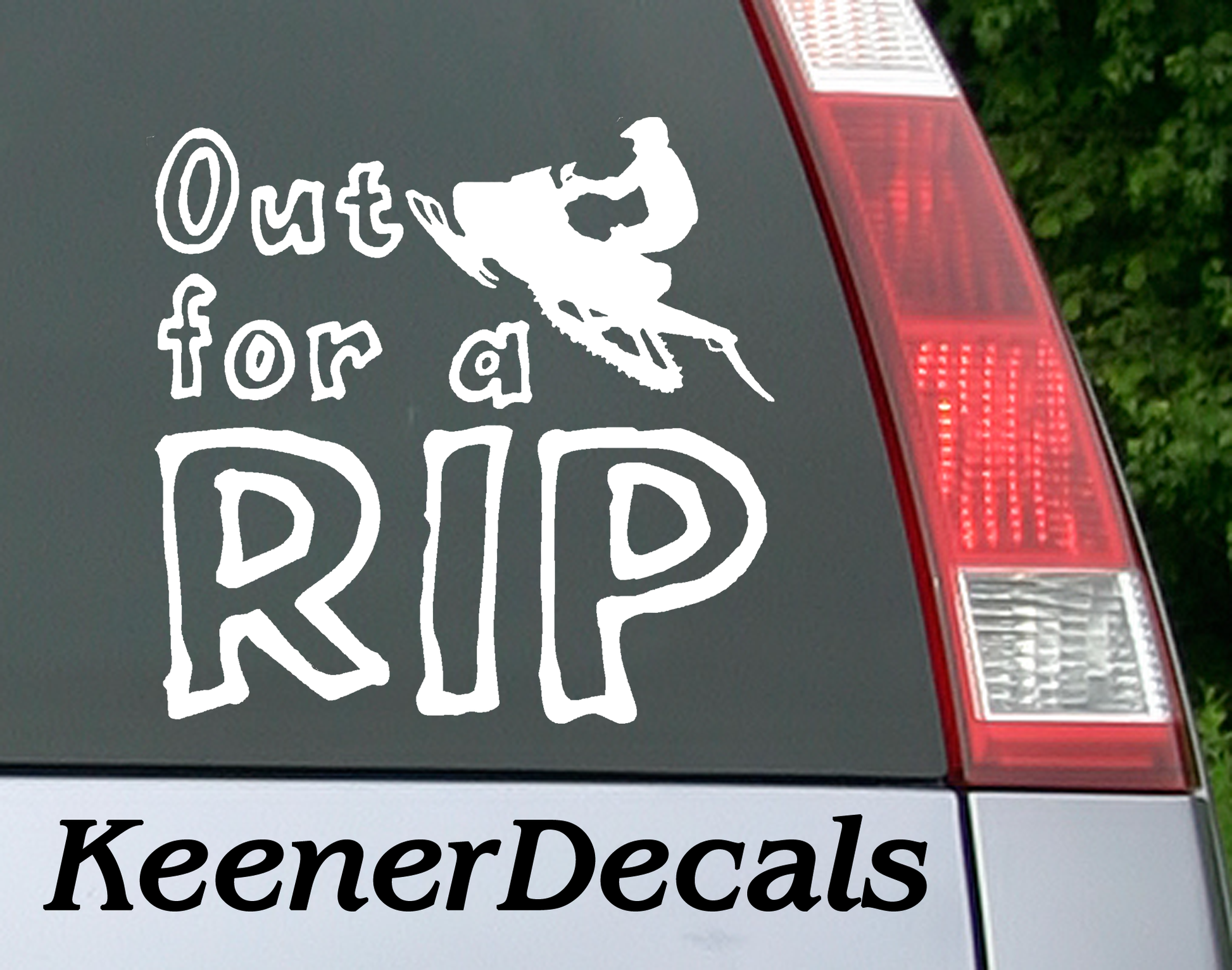 Out For A Rip?  5"W x 5"H Funny Car Decal, Car Sticker, Car Vinyl, Bumper Sticker, Vinyl Stickers, Vinyl Sticker.  FREE SHIPPING FOR ALL VINYL DECALS within Canada and the US.